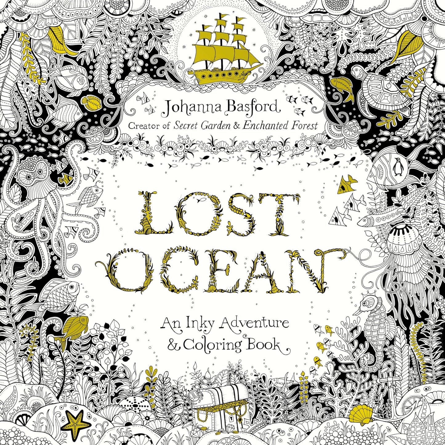 Lost Ocean: An Inky Adventure and Coloring Book for Adults - 8393