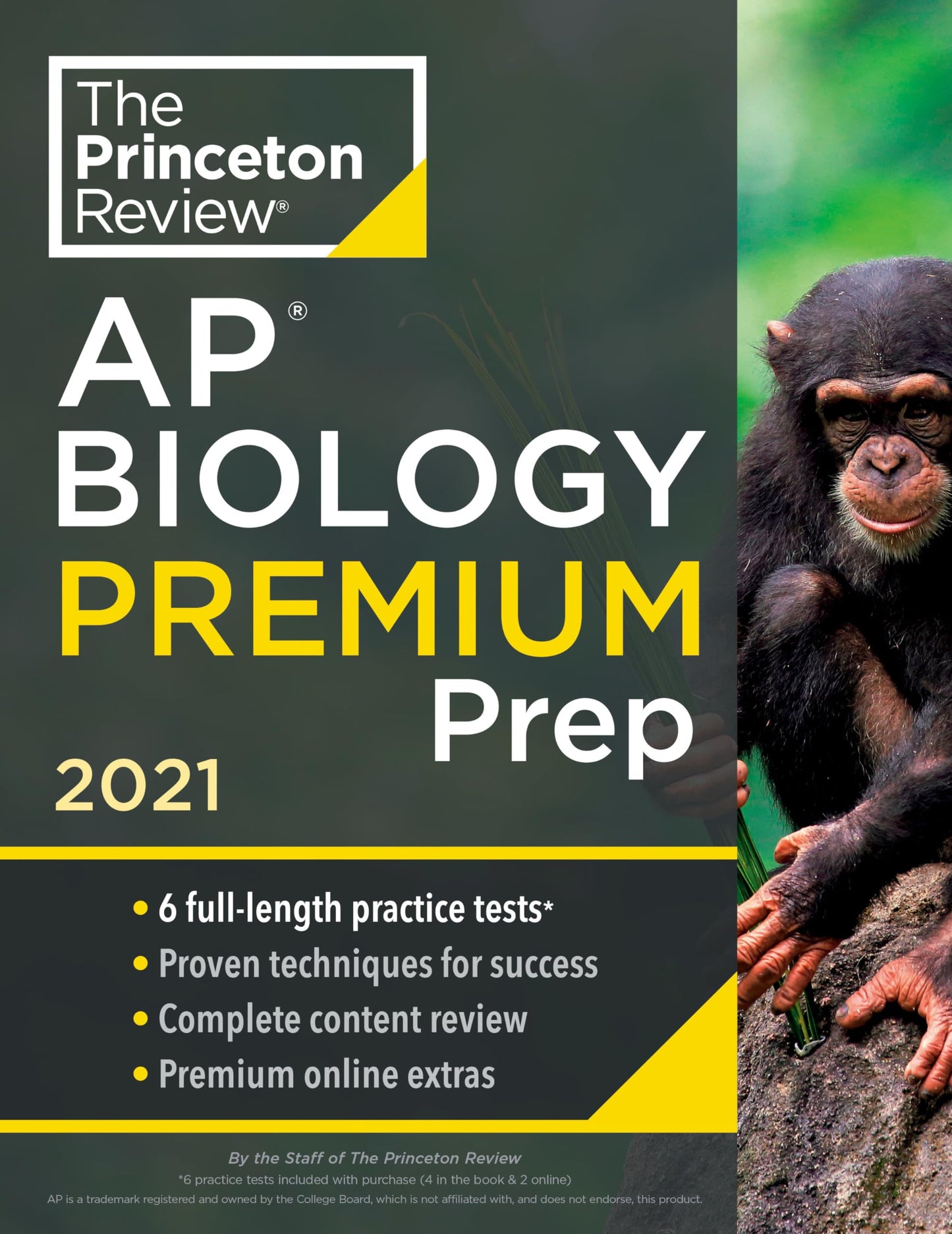 Princeton Review AP Biology Premium Prep, 2021: 6 Practice Tests + Complete Content Review + Strategies & Techniques (2021) (College Test Preparation) - 6219