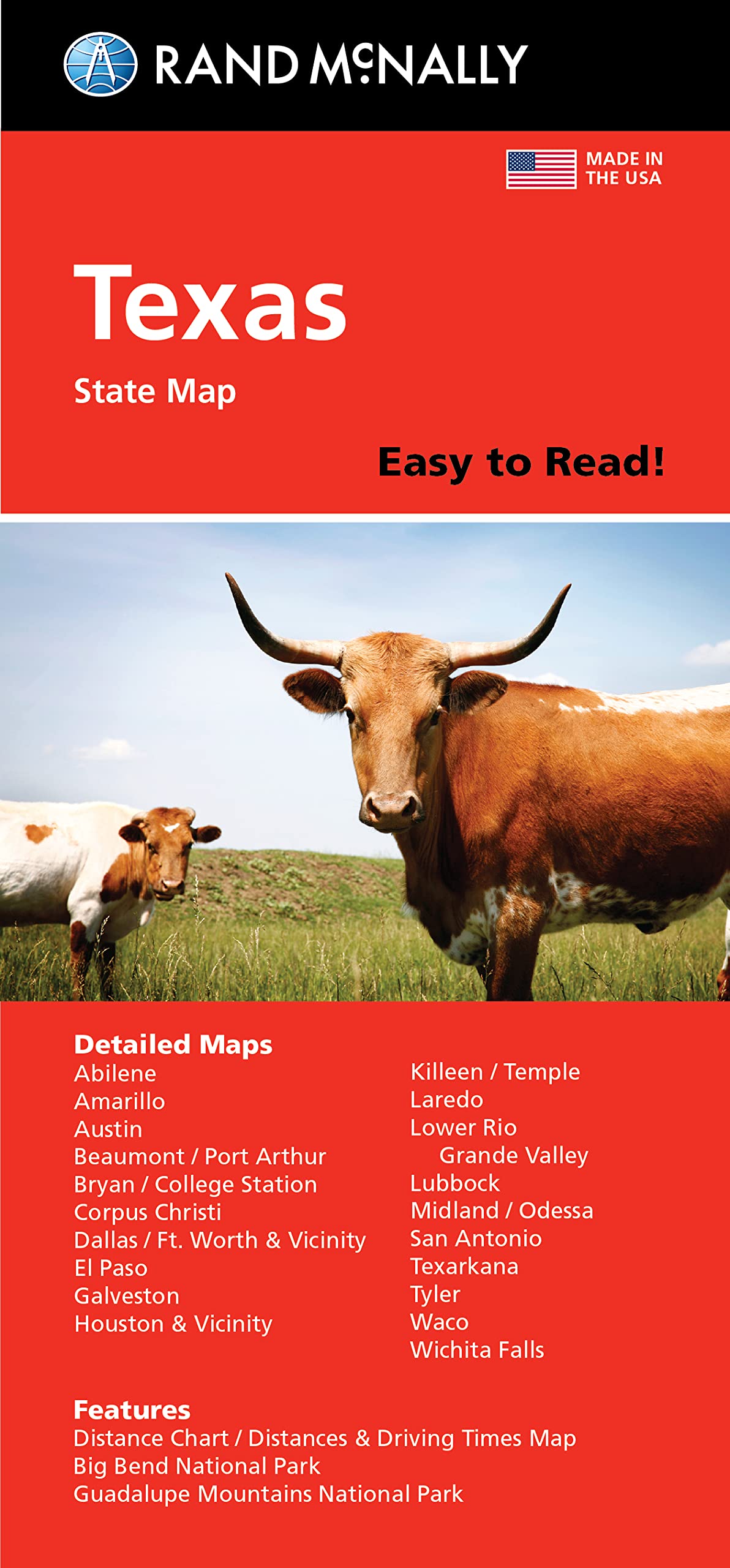 Rand McNally Easy To Read Folded Map: Texas State Map
