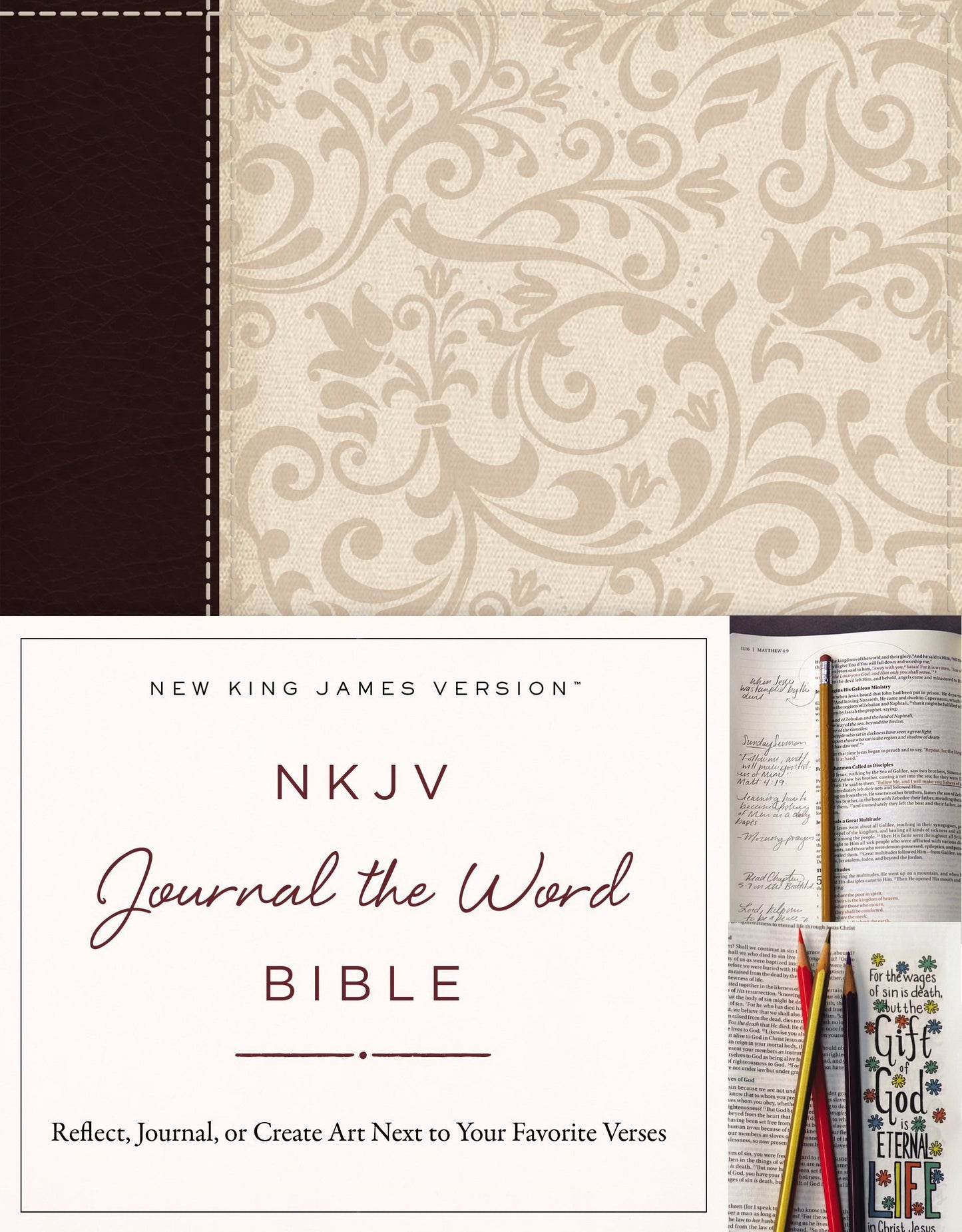 Journal the Word Bible: New King James Version, Brown/Cream Linen, Leathersoft