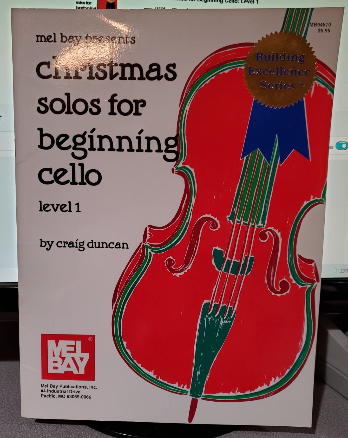 Christmas Solos for Beginning Cello: Level 1 - 7498