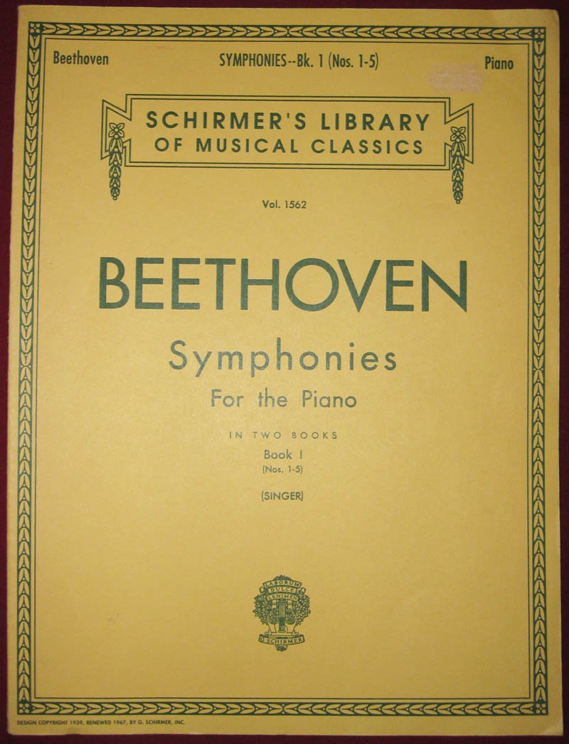 Symphonies - Book 1: Schirmer Library of Classics Volume 1562 Piano Solo