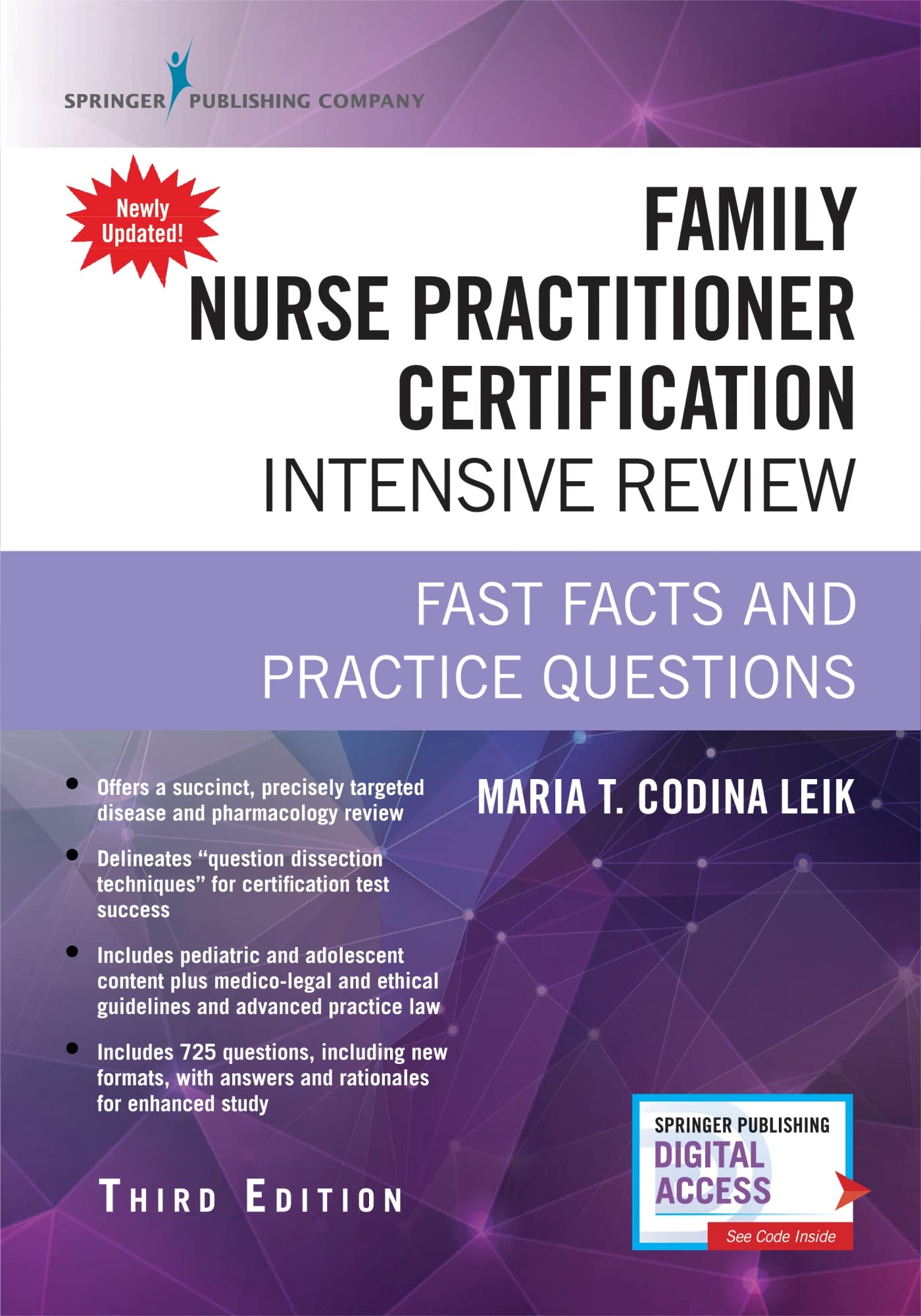 Family Nurse Practitioner Certification Intensive Review, Third Edition: Fast Facts and Practice Questions - Book and Free App – Highly Rated FNP Exam Review Book - 1417
