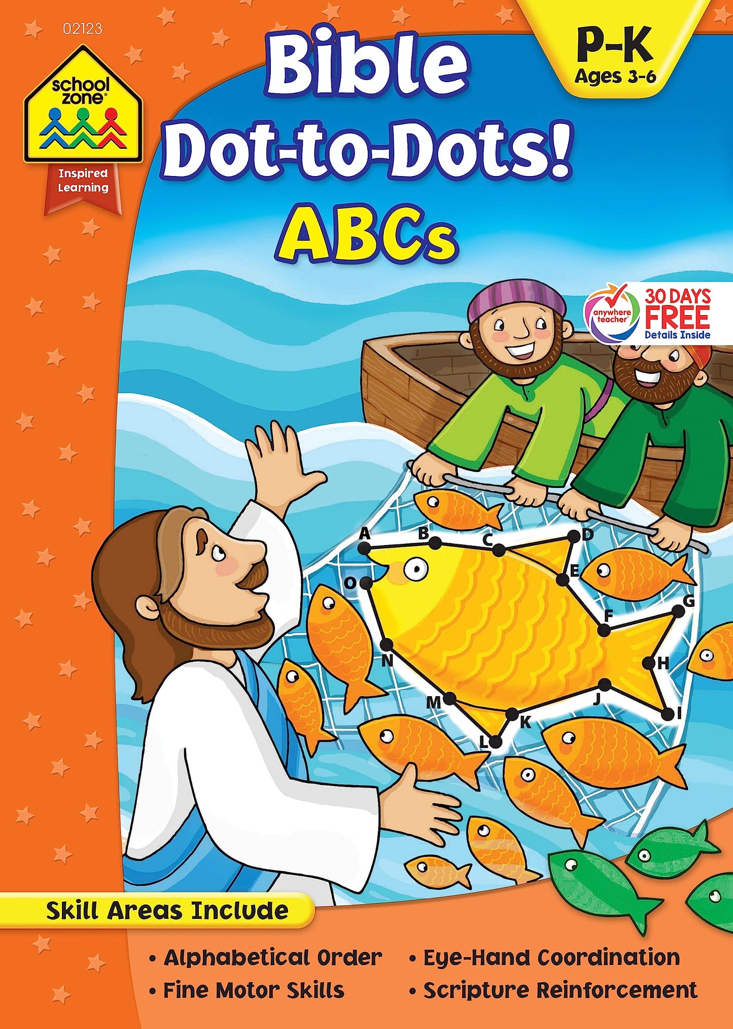 School Zone Bible Dot-to-Dots! ABCs Workbook: Preschool, Kindergarten, Christian Scripture, Old & New Testament, Connect the Dots, Alphabet, Ages 3 to 6