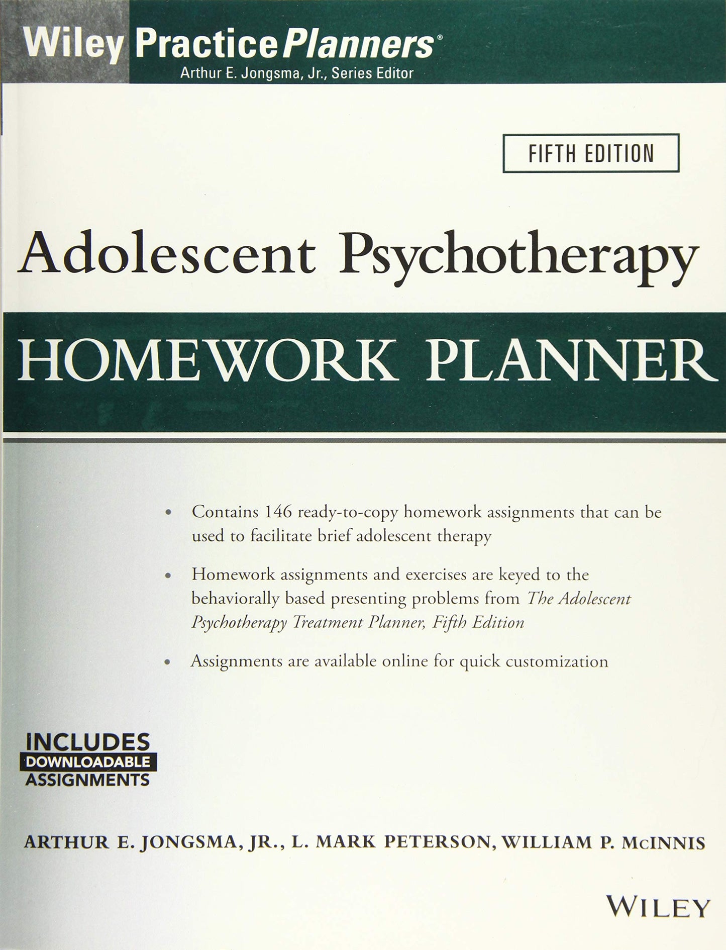 Adolescent Psychotherapy Homework Planner, 5th Edition (Wiley PracticePlanners) - 2982