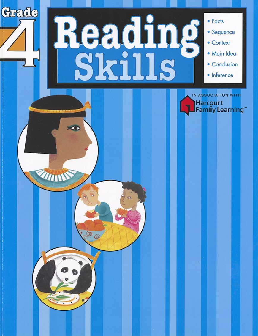Reading Skills: Grade 4 (Flash Kids Harcourt Family Learning) - 7593
