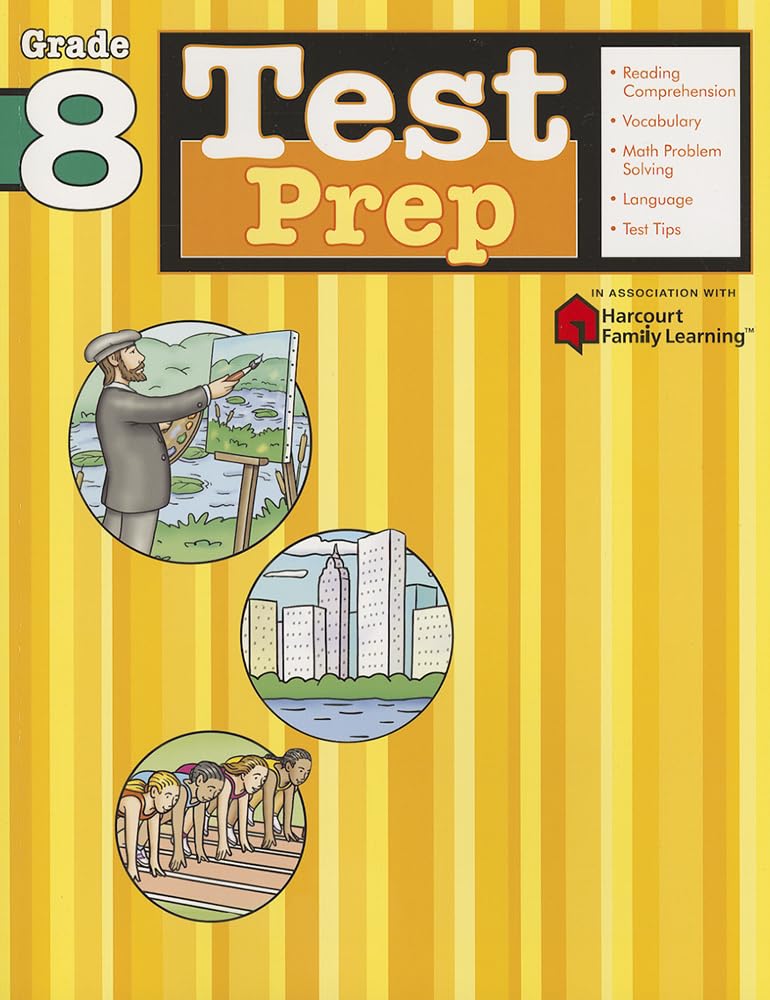 Test Prep: Grade 8 (Flash Kids Harcourt Family Learning) - 808
