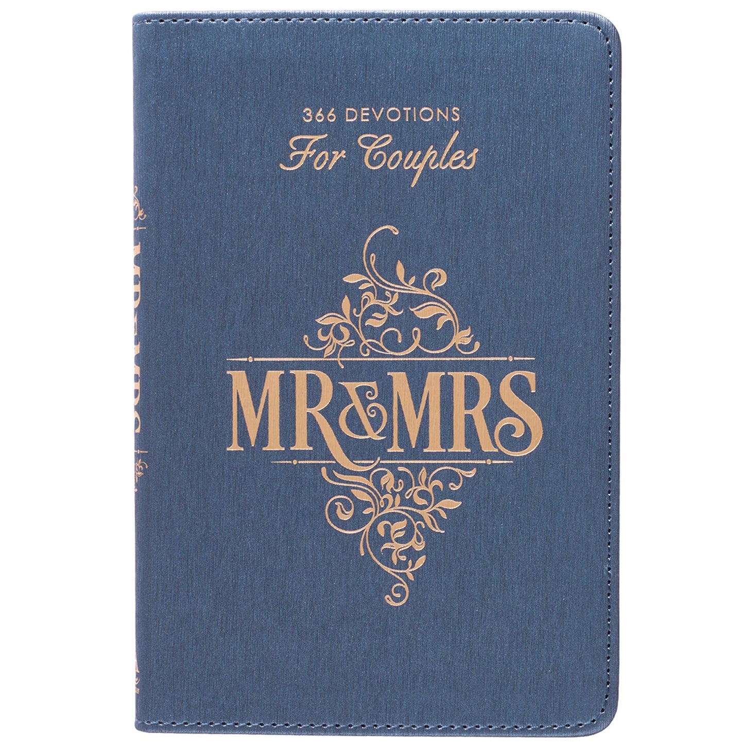 Mr. & Mrs. 366 Devotions for Couples Enrich Your Marriage and Relationship Blue Faux Leather Flexcover Devotional Gift Book w/Ribbon Marker - 1282