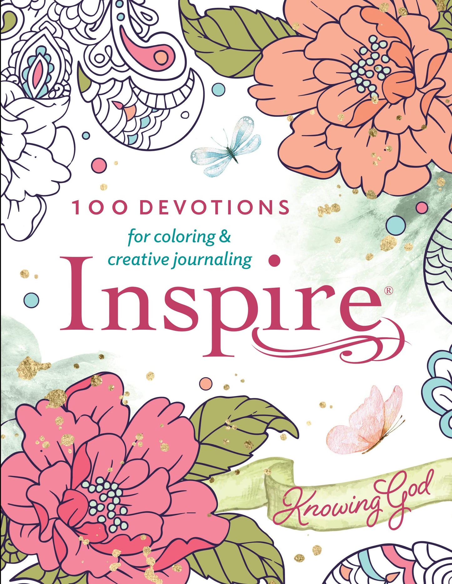 Inspire: Knowing God (Softcover): 100 Devotions for Coloring and Creative Journaling - 9610