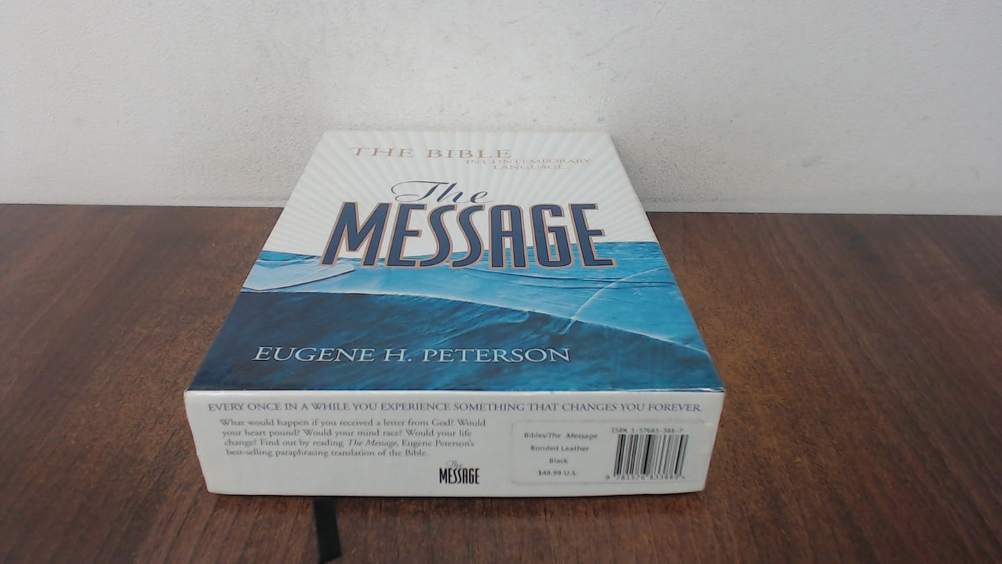 The Message: The Bible in Contemporary Language: Black Bonded Leather