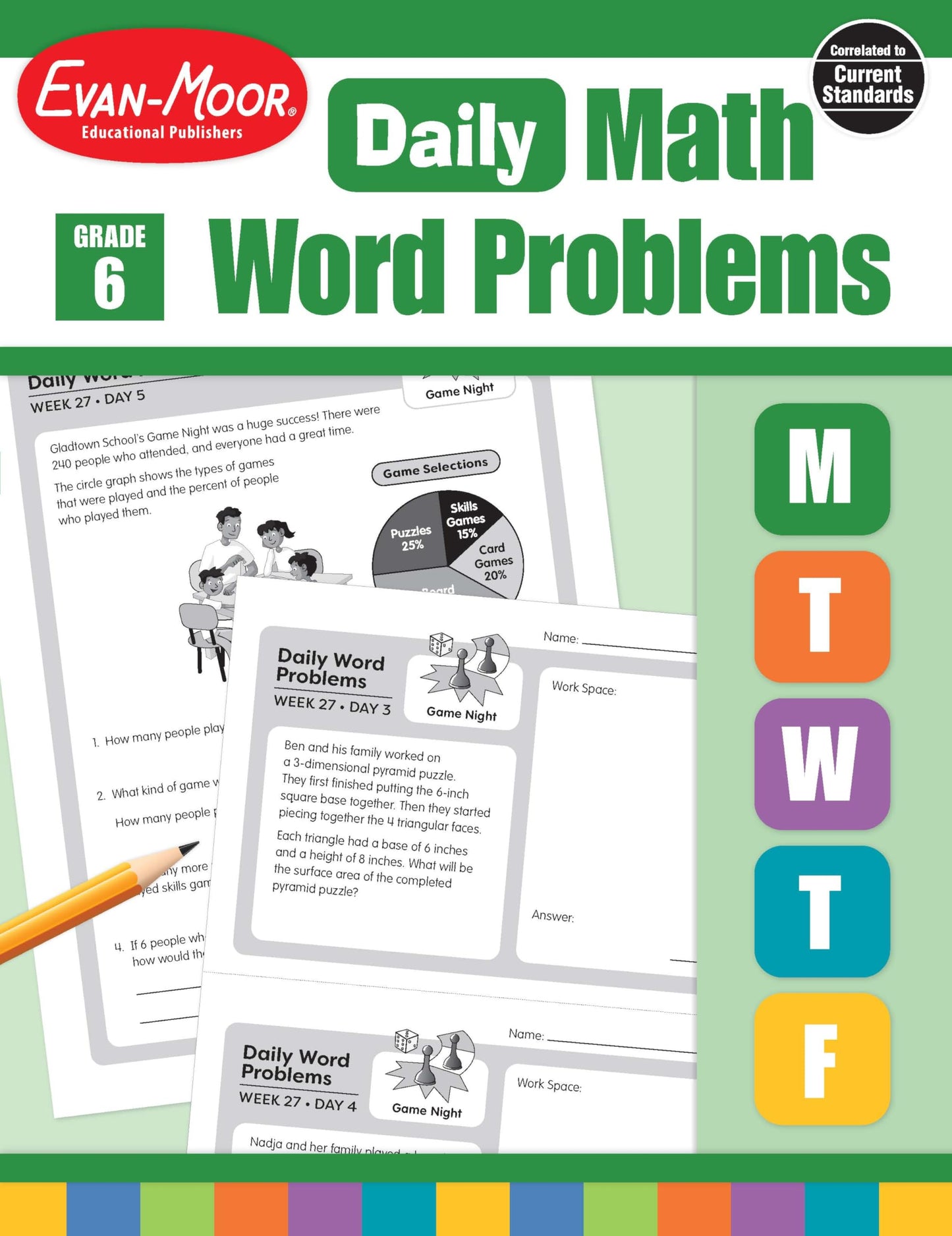 Evan-Moor Daily Word Problems, Grade 6, Homeschooling & Classroom Resource Workbook, Problem-Solving Real Life Math Skills, Reproducible Worksheet ... Graphs, Charts (Daily Word Problems Math) - 1276