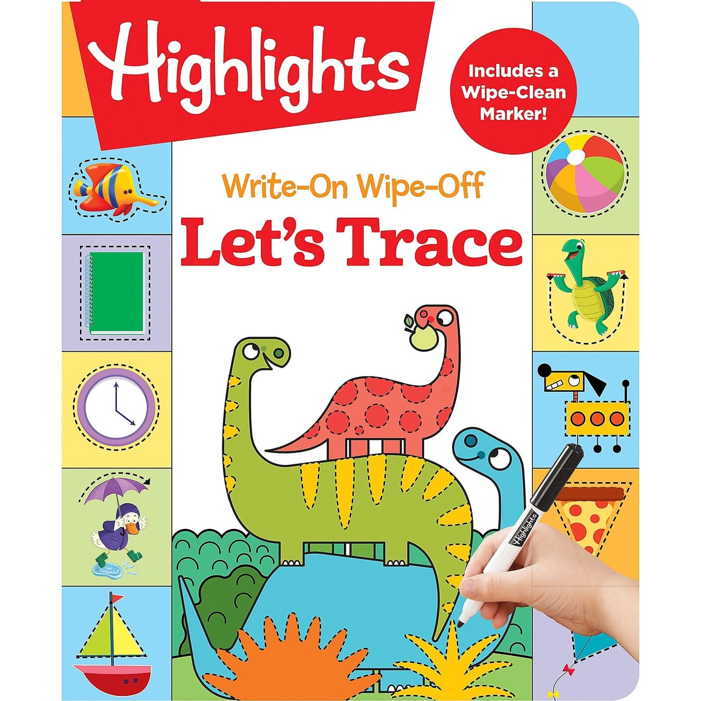 Write-On Wipe-Off Let's Trace: Dry Erase Kids Activity Book for Handwriting Readiness, Wipe Clean Letter Tracing Workbook with Mazes, Dot-to-Dots, & More