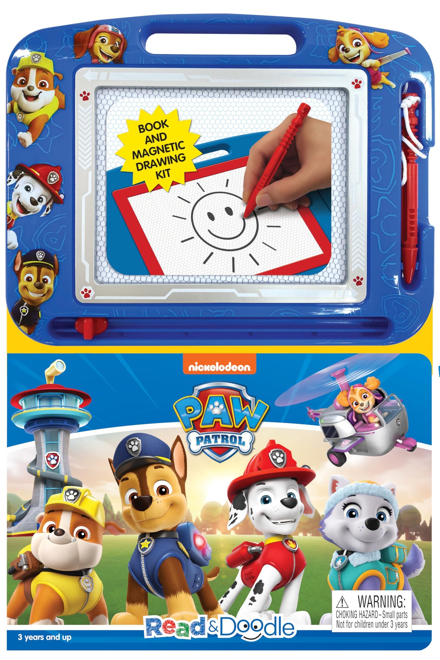 Paw Patrol Read & Doodle - Learning resources for kids, a magnetic drawing pad, an easy-to-use pen, 22-page board book for reading and drawing - 990