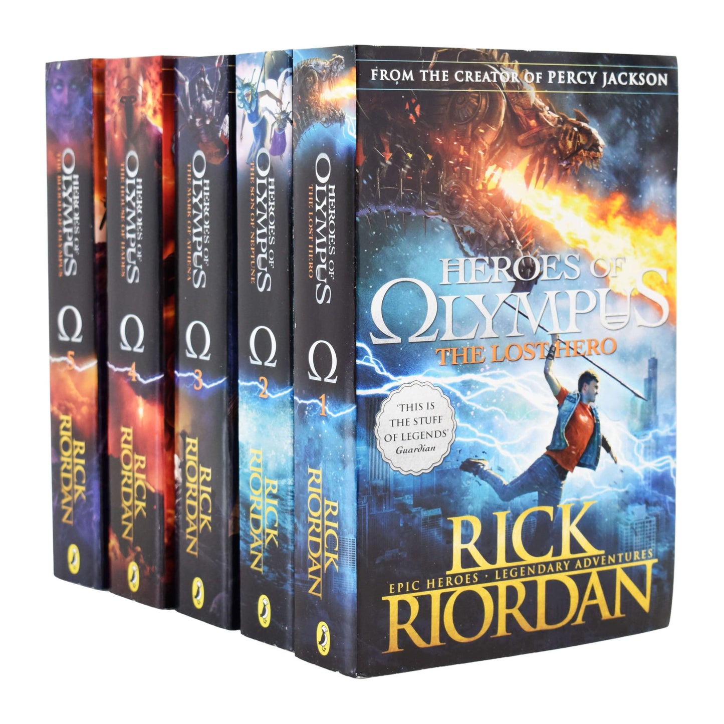 The Heroes of Olympus by Rick Riordan The Complete 5 Books Collection Set (Lost Hero, Son of Neptune, Mark of Athena, House of Hades) - 7637