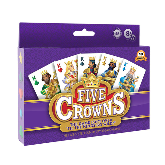 PlayMonster Five Crowns — The Game Isn't Over Until the Kings Go Wild! — 5 Suited Rummy-Style Card Game — For Ages 8+ - 213