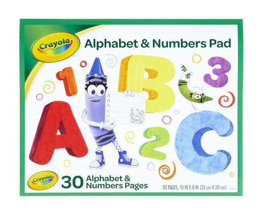 Crayola Alphabet Pad, Tracing Worksheets, 30 Pages, White, 10 x 8 Inches - 5757