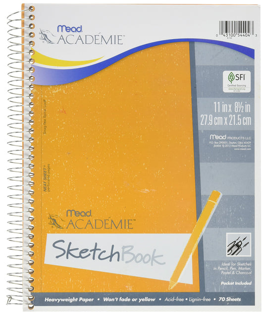 Academie Spiral Sketchbook/Sketch Pad, Heavyweight Paper, 70 Count (54404) - 2516