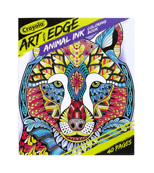 Crayola Art With Edge Jungle Animal Coloring Pages (40pgs), Cute Animals, Mandala Designs, Teen and Adult Coloring Books - 5312