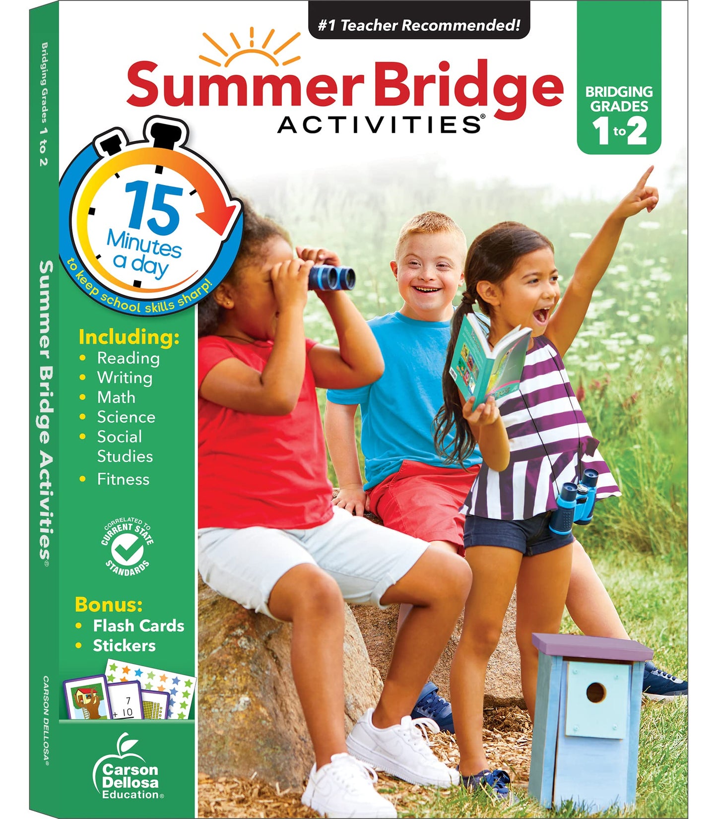 Summer Bridge Activities 1st Grade Workbooks to 2nd Grade Workbooks, Math, Reading Comprehension, Writing, Science Summer Learning Activities, 2nd Grade Workbooks All Subjects With Flash Cards - 3414