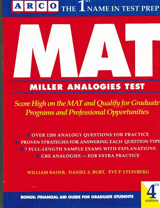 Mat: Miller's Analogies Test (Arco Master the Miller Analogies Test)