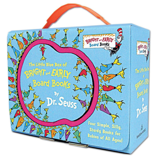 The Little Blue Boxed Set of 4 Bright and Early Board Books: Hop on Pop; Oh, the Thinks You Can Think!; Ten Apples Up On Top!; The Shape of Me and Other Stuff - 7142