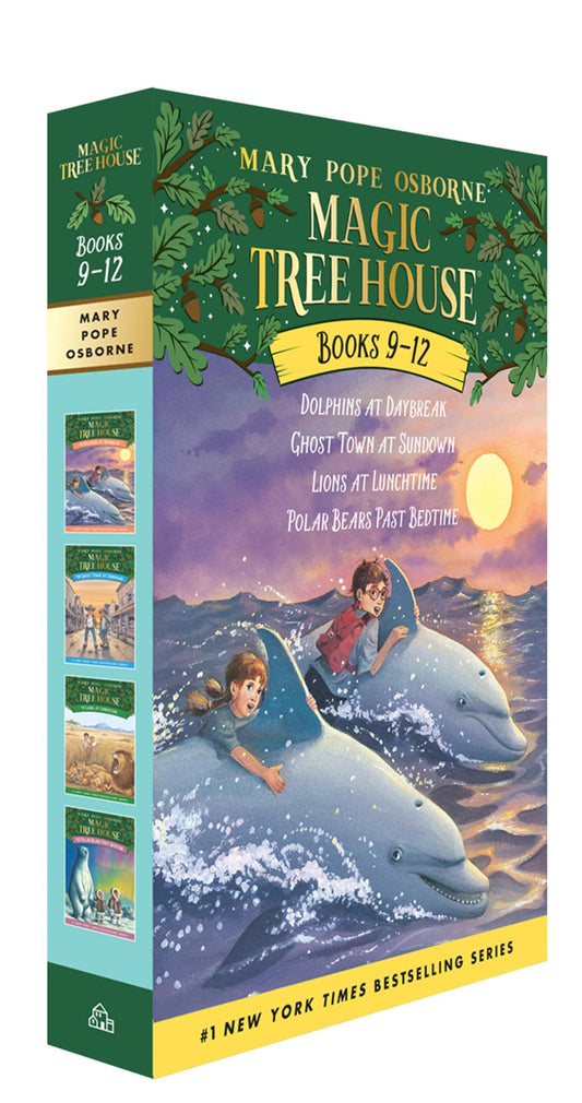 Magic Tree House Boxed Set, Books 9-12: Dolphins at Daybreak, Ghost Town at Sundown, Lions at Lunchtime, and Polar Bears Past Bedtime - 6496