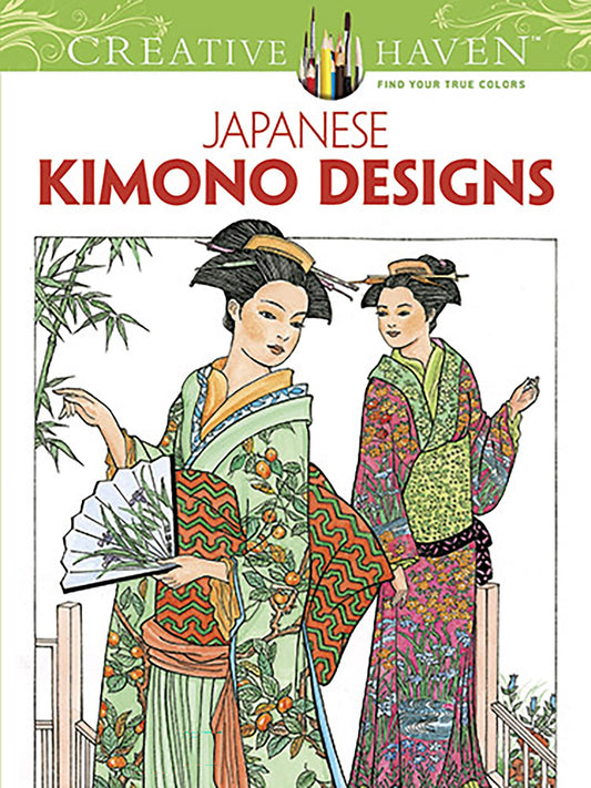 Creative Haven Japanese Kimono Designs Coloring Book: Relax & Unwind with 31 Stress-Relieving Illustrations (Adult Coloring Books: World & Travel) - 9073
