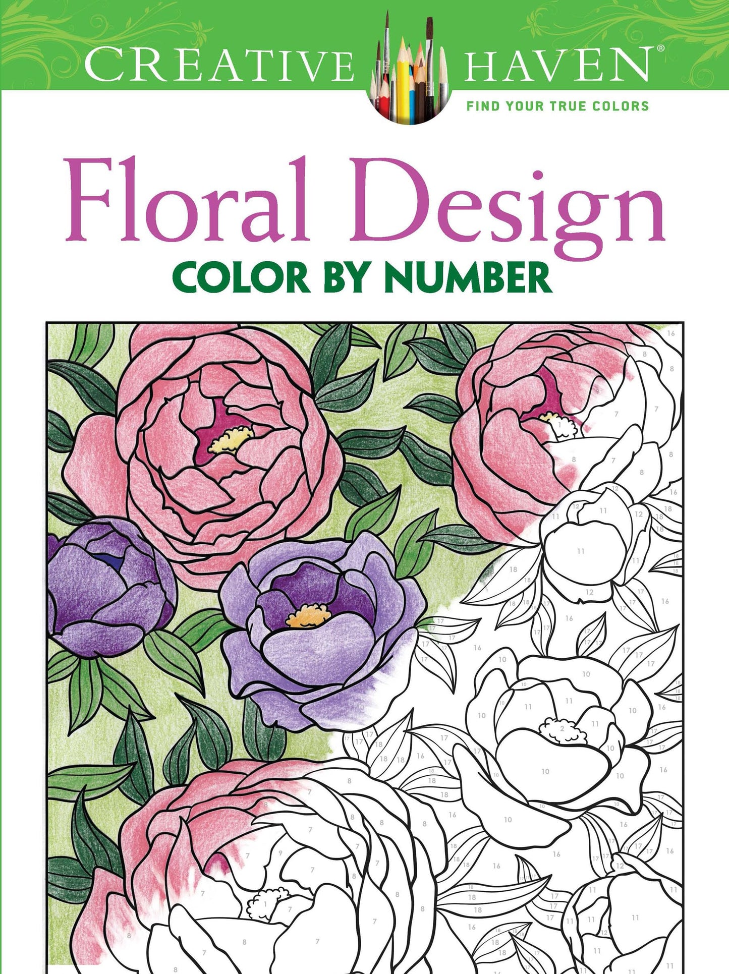 Creative Haven Floral Design Color by Number Coloring Book (Creative Haven Coloring Books) - 7406