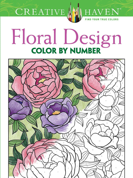 Creative Haven Floral Design Color by Number Coloring Book (Creative Haven Coloring Books) - 7406