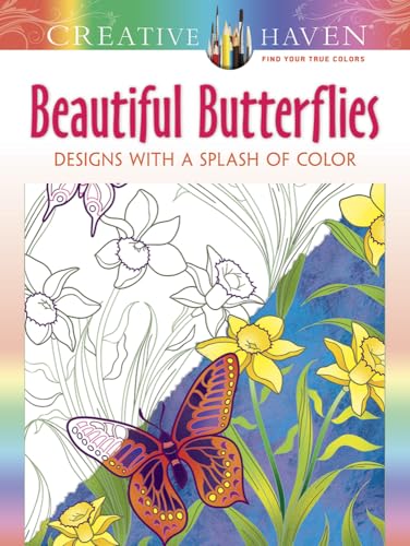 Creative Haven Beautiful Butterflies: Designs with a Splash of Color (Adult Coloring Books: Insects) - 2722