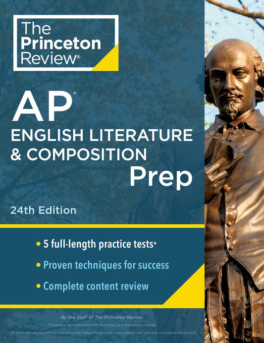 Princeton Review AP English Literature & Composition Prep, 24th Edition: 5 Practice Tests + Complete Content Review + Strategies & Techniques (2024) (College Test Preparation) - 7451