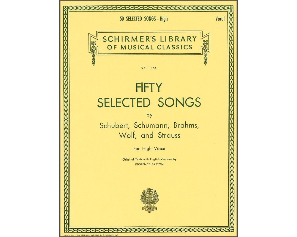 50 Selected Songs | High Voice Sheet Music Book | Intermediate Classical Vocal Collection with Piano Accompaniment | Art Song Repertoire for Students Teachers Recitals Auditions and Vocal Study