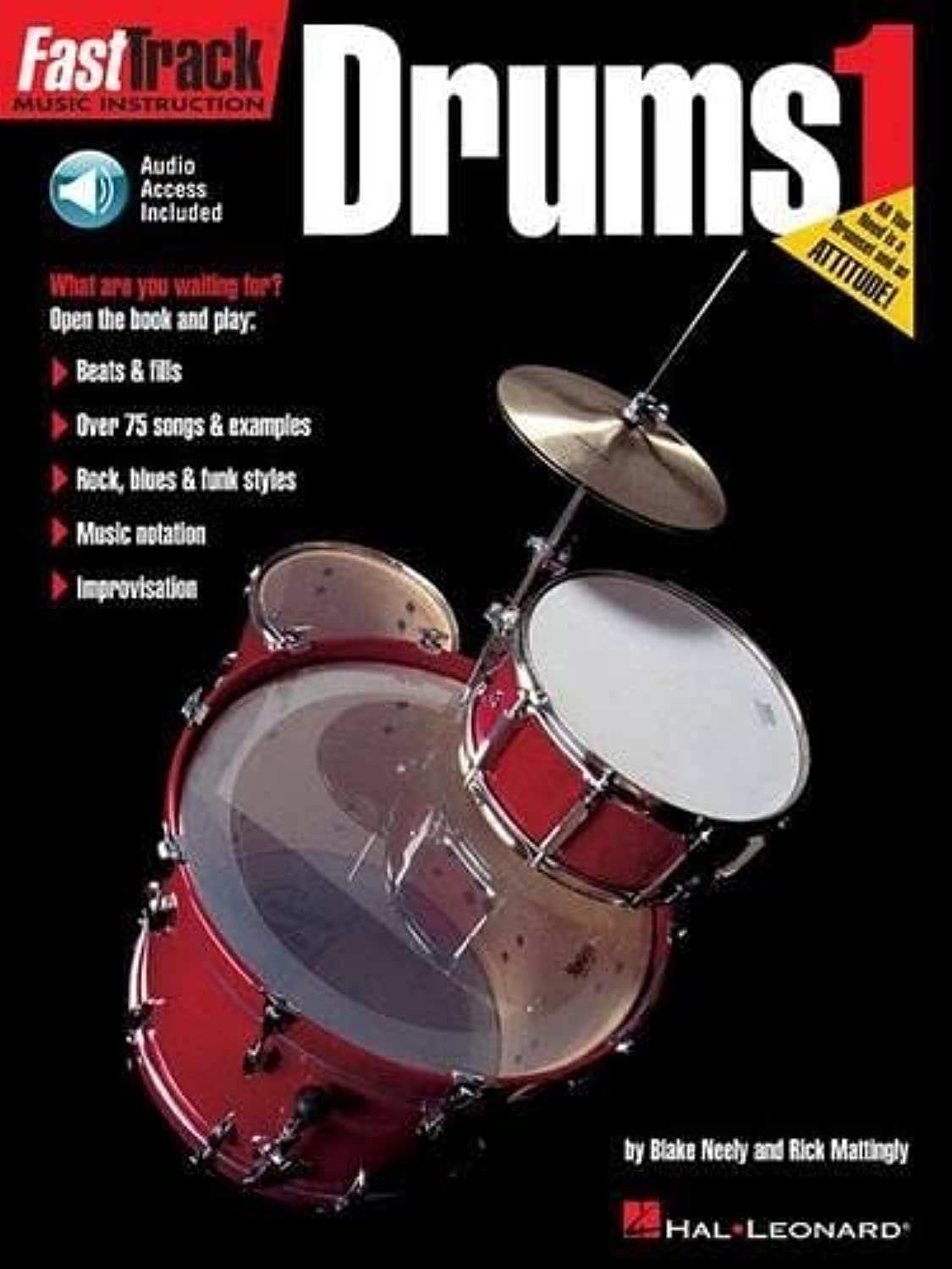 FastTrack Drums Method Book 1 | Beginner Drum Lessons Songbook with Online Audio | Hal Leonard Drum Sheet Music Book | Learn to Play Drums with Play-Along Tracks