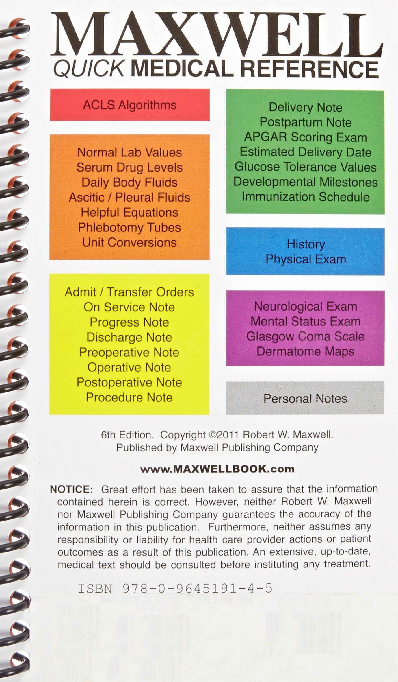 Maxwell Quick Medical Reference - 7506