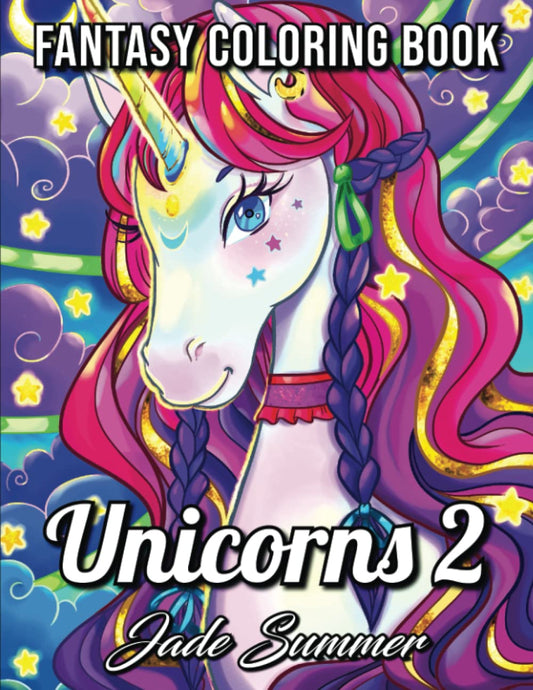 Unicorn Coloring Book: A Fantasy Coloring Book with Magical Unicorns, Beautiful Flowers, and Relaxing Fantasy Scenes - 7448