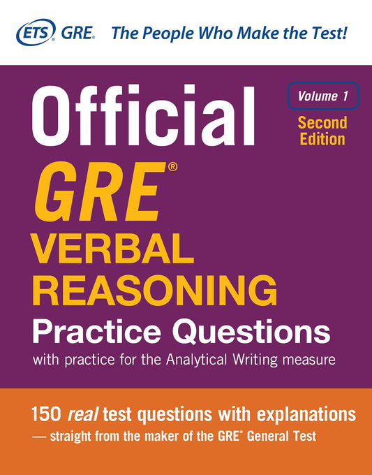 Official GRE Verbal Reasoning Practice Questions, Second Edition, Volume 1 - 8240