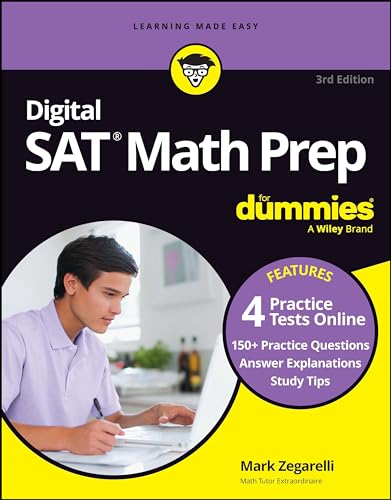 Digital SAT Math Prep For Dummies: Book + 4 Practice Tests Online, Updated for the NEW Digital Format - 8198