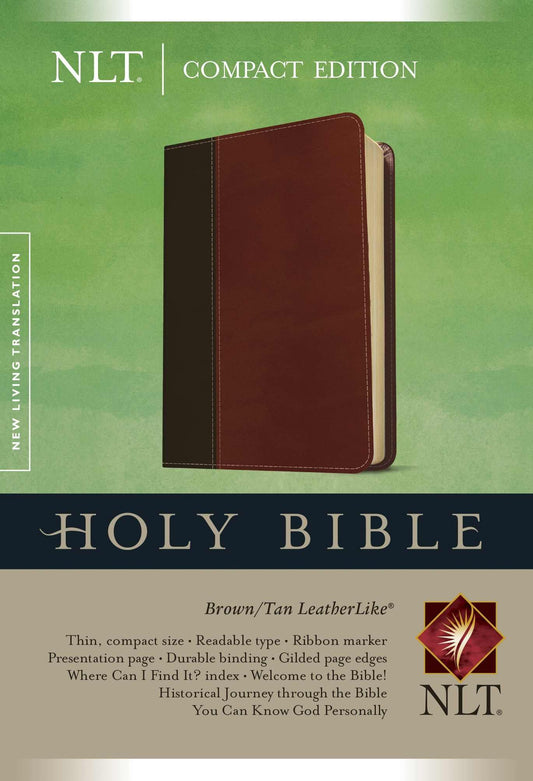 Compact Edition Bible NLT, TuTone (LeatherLike, Brown/Tan) - 4394
