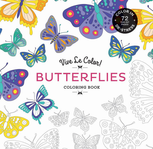 Vive Le Color! Butterflies (Adult Coloring Book): Color In; De-stress (72 Tear-out Pages) - 2166