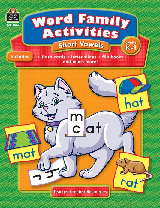 Word Family Activities: Short Vowels Grd K-1: Short Vowels Grd K-1