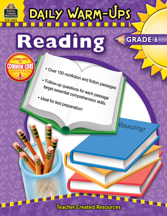 Teacher Created Resources Daily Warm-Ups: Reading Book, Grade 6 - 6112