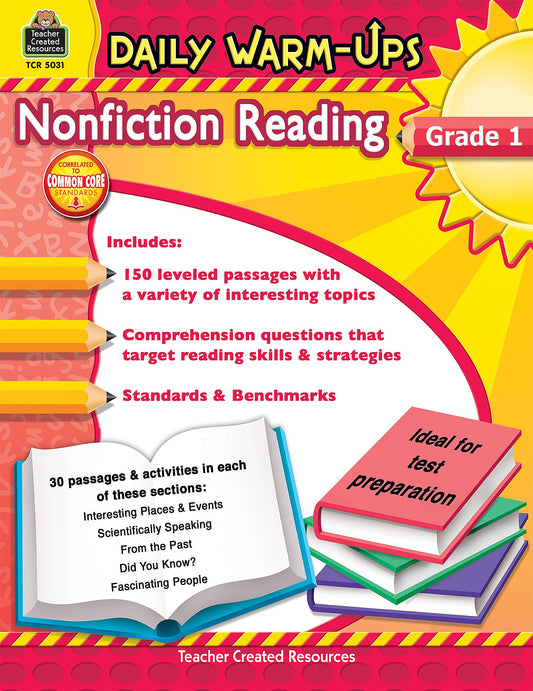 Teacher Created Resources Daily Warm-ups: Nonfiction Reading, Grade 1, 176 Pages (5031) - 8914