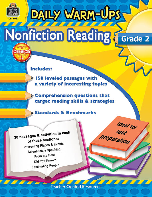 Teacher Created Resources Daily Warm-ups: Nonfiction Reading, Grade 2, 176 Pages (5032) - 8738