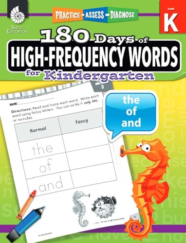 180 Days of High-Frequency Words for Kindergarten - Learn to Read Kindergarten Workbook - Improves Sight Words Recognition and Reading Comprehension for Grade K, Ages 4 to 6 (180 Days of Practice) - 2441
