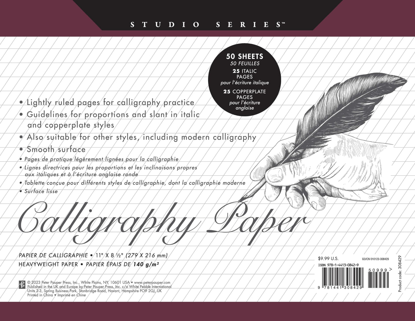 Studio Series Calligraphy Paper Pad: 50 Sheets - 4123