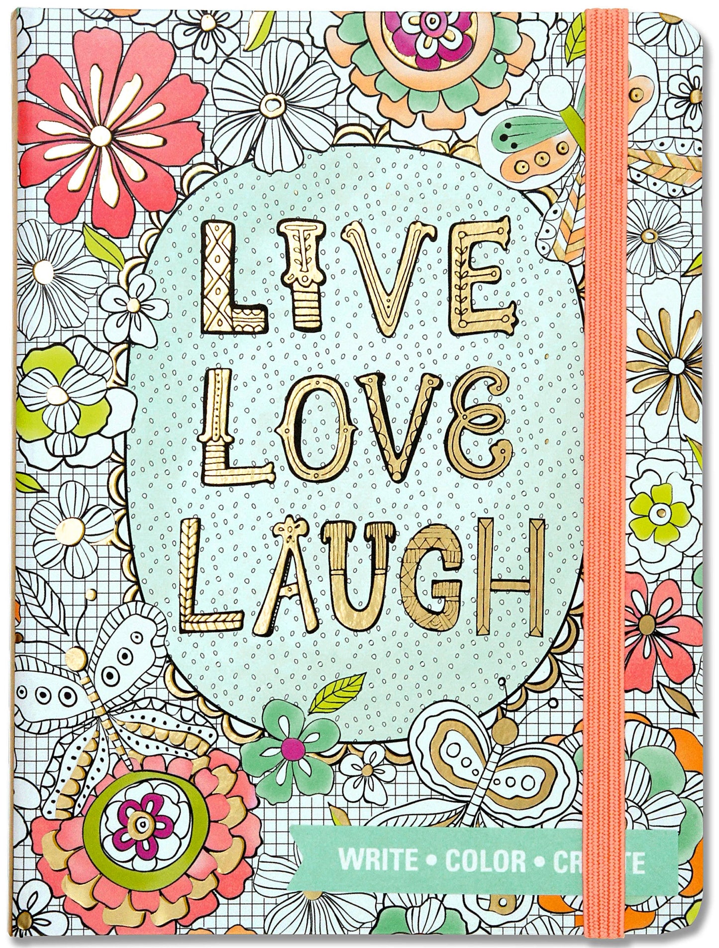Live, Love, Laugh Adult Coloring Journal (Write, Color, Relax) - 3348