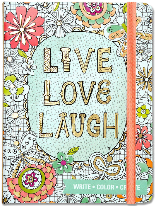 Live, Love, Laugh Adult Coloring Journal (Write, Color, Relax) - 3348