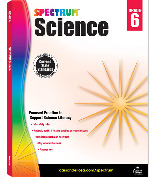 Spectrum Grade 6 Science Workbook, Middle School Books Covering Natural, Earth, Life Sciences, and More With Scientific Research Activities, Classroom or Homeschool Curriculum - 9183