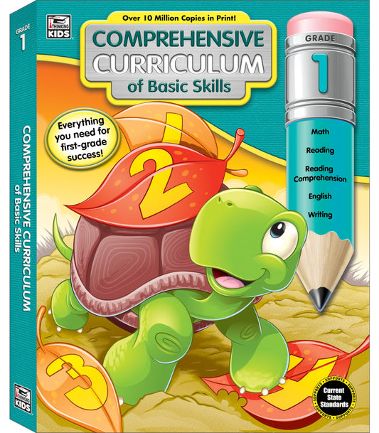 Carson Dellosa Comprehensive Curriculum of Basic Skills 1st Grade Workbook, Reading Comprehension, Language Arts, Spelling, Grammar, Math, and Writing Practice, Classroom or Homeschool Curriculum