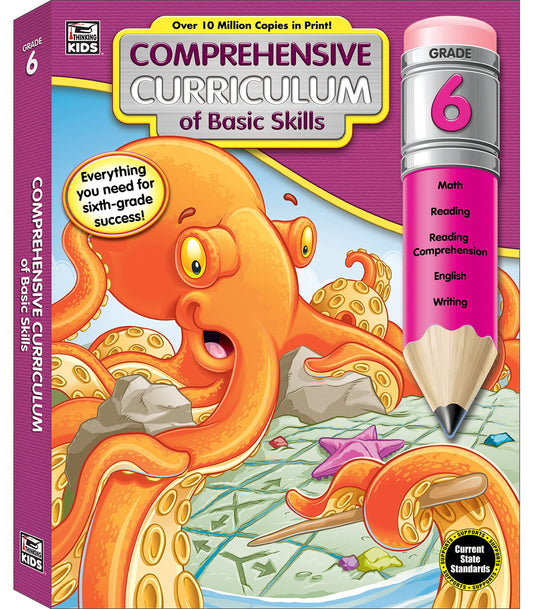 Carson Dellosa Comprehensive Curriculum of Basic Skills 6th Grade Workbooks All Subjects, Reading Comprehension, Language Arts, Grammar, Math, and Writing Practice, Classroom or Homeschool Curriculum - 4870